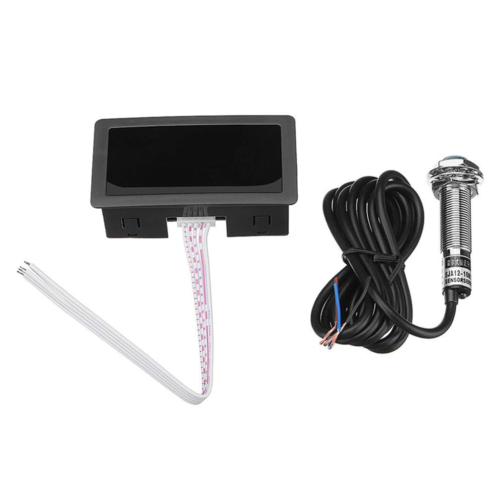 4 Digital Led Drehzahlmesser Drehzahlmesser Mit Hall-Näherungsschalter Sensor Npn - Blau