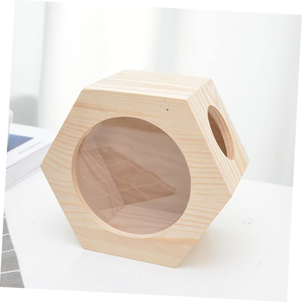 Yardwe Château De Hamster en Bois 14.5X9X17 Cm Maison pour Hamsters Et Rongeurs avec Cachette Et Aire De Jeu Sécurisée pour Cage d'animal De Compagnie