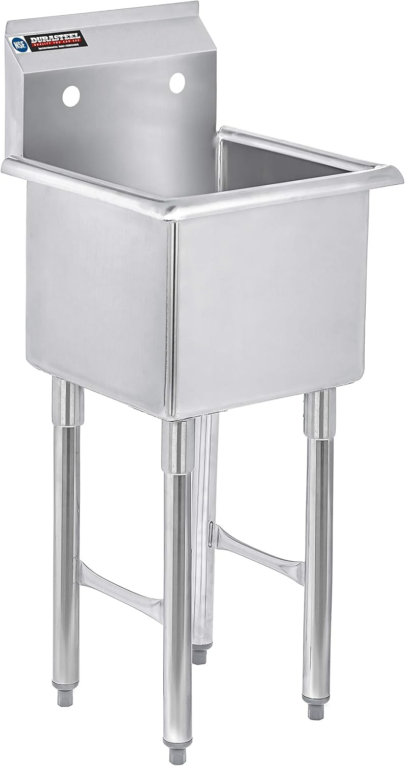 Évier utilitaire commercial DuraSteel acier inoxydable 304 bac 38,1 cm