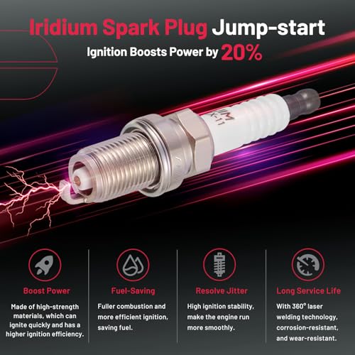 Image of BDFHYK 8 Ignition Coil Pack FD506 and 8 Iridium Spark Plug 4503 Compatible with Lincoln 2000-2006 LS, Compatible with Ford 2002-2005 Thunderbird 3.9L V8 Coil for DG515 DG509
