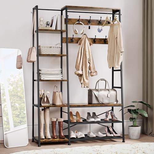 YITAHOME Portemanteau avec Rangement pour Chaussures, Arbre d'entrée sur Pied avec Banc,...