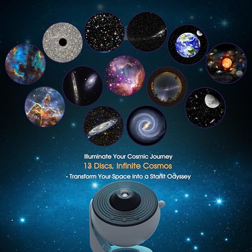 Image of L LOHAS LED Galaxy Projector, Bedroom, 13 in 1 Star Projector Night Light | Solar System Constellation Moon, LED Space Galaxy Lamp with Timer, Space Night Light Projector for Kids Adults Gifts