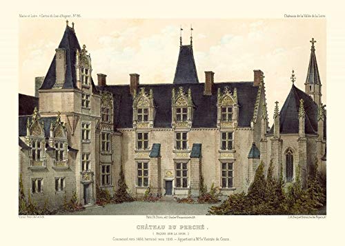 Châteaux français VIII affiche toile encadrée premium paysage Victor Petit