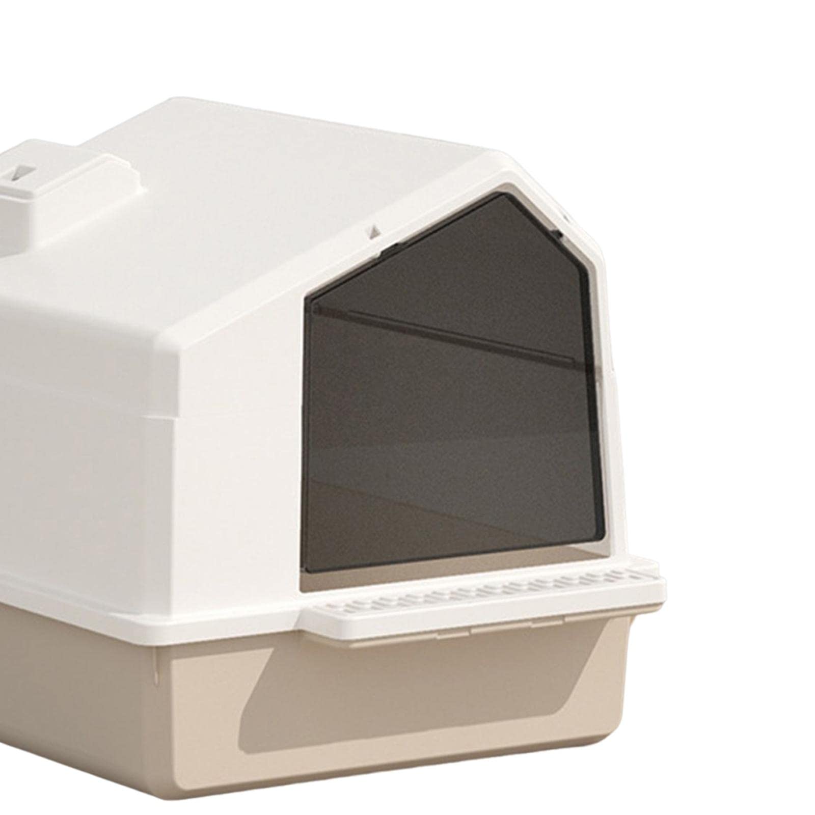 Arenero Grande para Gatos, Integrado, con Tapa Y Pala Incorporada - Fácil de Limpiar - Fabricado en PP - Práctico para Gatos de Interior, marrón