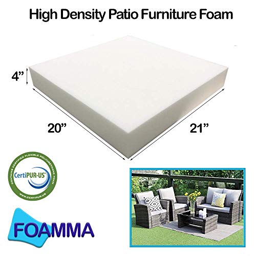 Foamma High Density Outdoor Cushion Replacement for Patio Furniture Premium Comfort and Support 4” x 20” x 21” Cover Not Included - Thumbnail 2