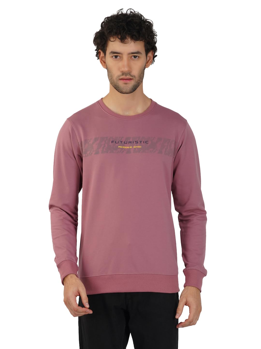 Men's Cotton Loop-Knit Crew Neck Printed Tshirt with Bottom Rib and Ribbed Cuffs-picture-28
