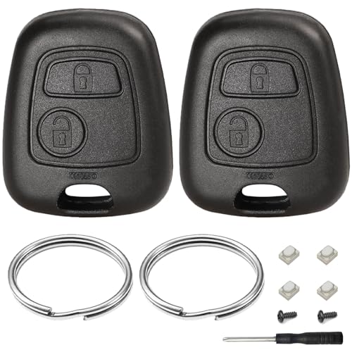 Lot de 2 Coque Clé de Voiture Compatible avec Peugeot 106 107 206 207 208 306 307 308 406 407 806 Citroen C1 C2 C3 C4 C5 Picasso Berlingo Saxo Xsara Toyota...
