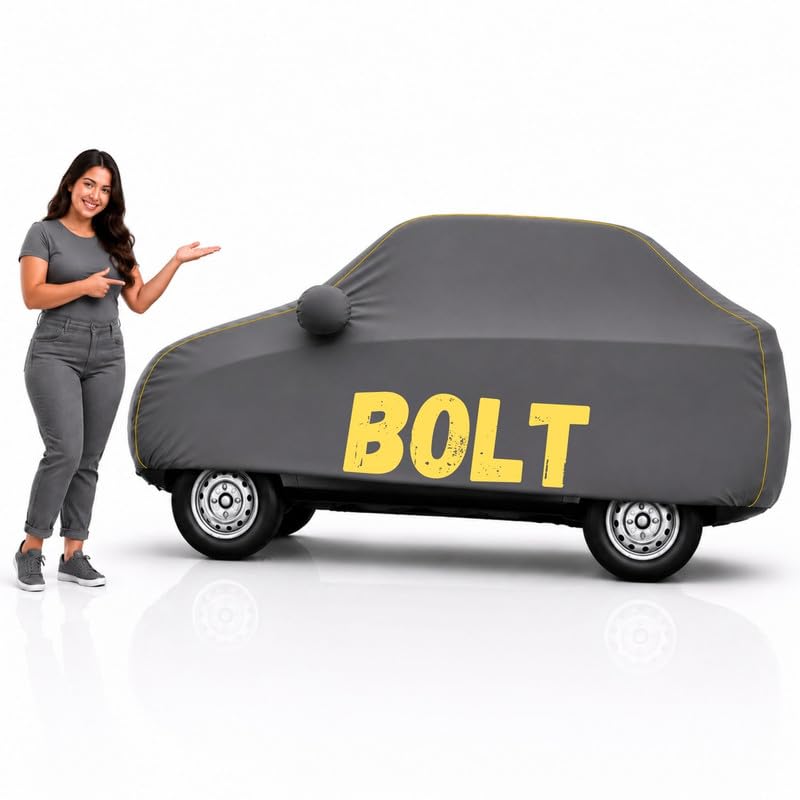 Image of Long-Life 100% Waterproof Bolt Car Body Cover for Dust & Rain, Compatible with All Models of Bolt Car Cover, Comes with Bird Droppings, Scratch, UV and Paint Protection - Grey