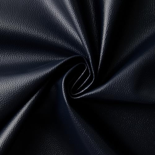 Image of Encasa XO Faux Leather Rexine Sheet, Waterproof Upholstery Fabric Navy Blue