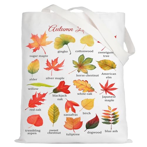 Sac en toile feuilles d'automne pour vos balades et sorties en ville