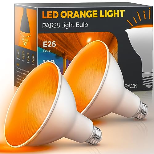 Image of L LOHAS LED Orange Flood Light Bulbs, PAR38 LED Flood Light Outdoor