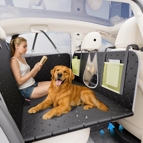 TOYMOMMY 2025 Upgrade Large/Medium Dog Car Seat Cover - 600D Oxford Hard Bottom, Waterproof Scratch-Proof Bite-Resistant, Supports 400lbs for Car SUV Truck