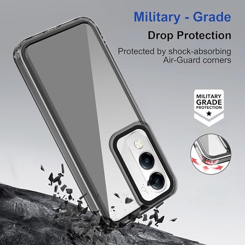 Image of amazon basics Back Case Cover for Vivo Y19 5G | Compatible for Vivo Y19 5G Back Cover | Case Cover with Camera Protection | (TPU + PC | Translucent Black)