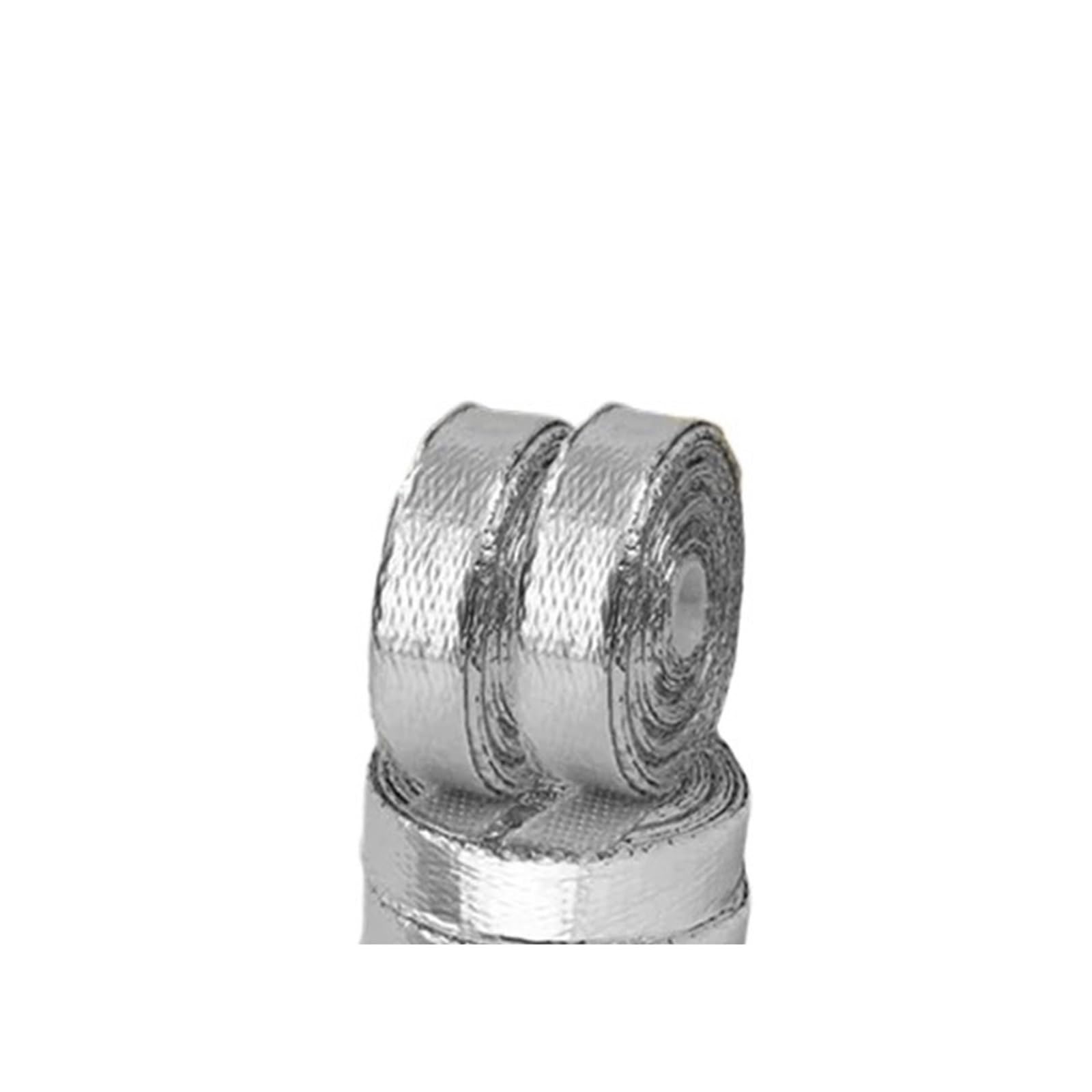 Dasjkdi One Color Motorcycle Muffler Thermal Tape Exhaust Band Heat Wrap Fiberglass Shield Insulation With Stainless Ties Aluminum Foil 5M For Hose