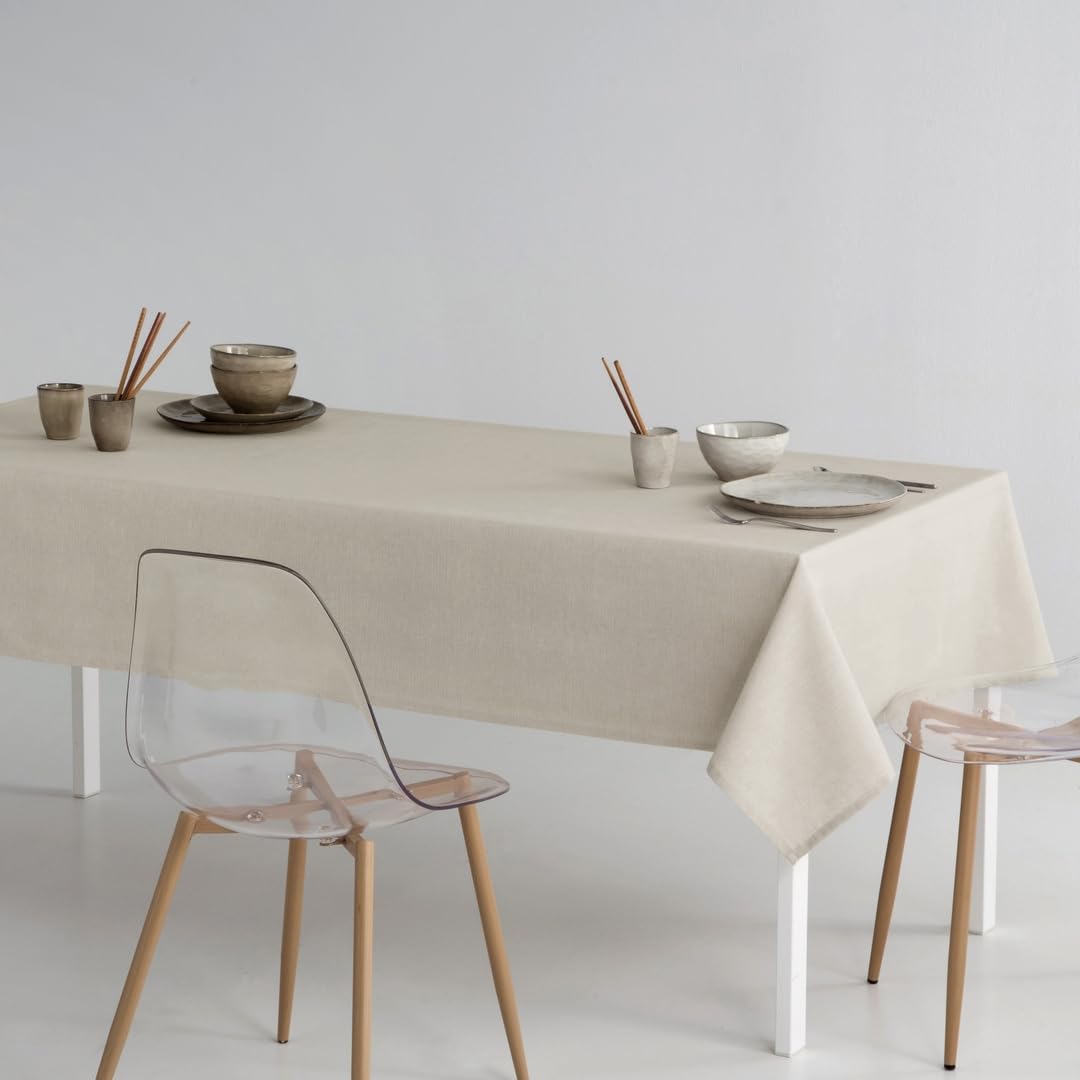 MINT DECO Nappe Rectangulaire Loire Anti-taches, Coton Combiné Au