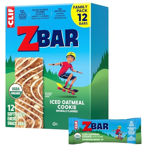 CLIF Kid Zbar - Iced Oatmeal Cookie - Soft Baked Whole Grain Snack Bars - USDA Organic - Non-GMO - Plant-Based - 1.27 oz. (12 Pack)