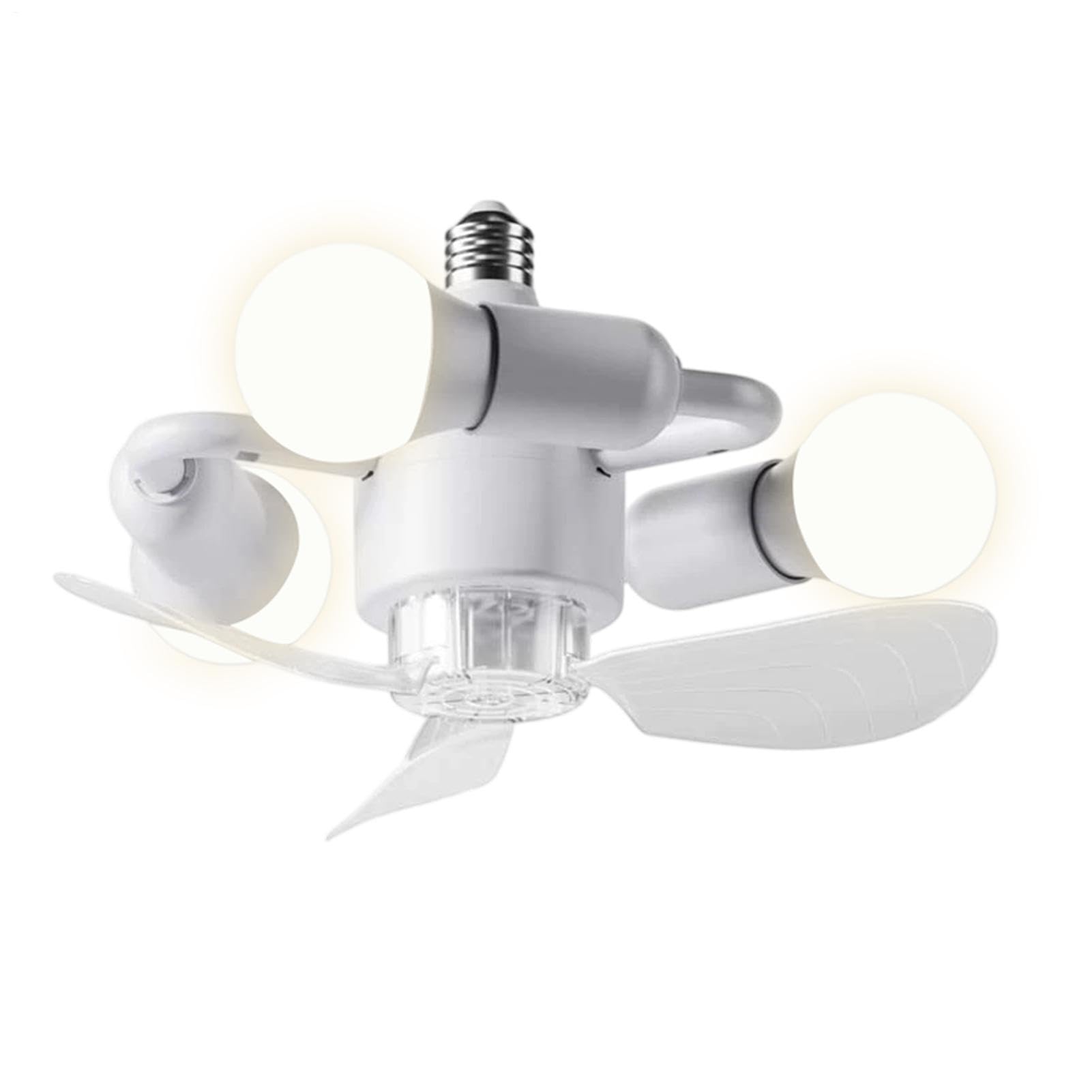Ventilador de techo con luces para dormitorio y base E27 con mando 8