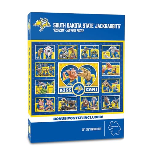Image of YouTheFan NCAA South Dakota State Jackrabbits inchKiss Cam inch 500 Puzzle | 500 Pieces, 15 inch X 20 inch Size, Original Artwork, Humorous Illustrations, Officially Licensed, Fun Fan Gift