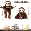 Tezituor Sloth Stuffed Animal with 4 Cute Babies, 23.6" Large Soft Sloth Plush Toy Realistic Three-Toed Plushies, Home Decor Birthday Gifts for Boys Girls #2