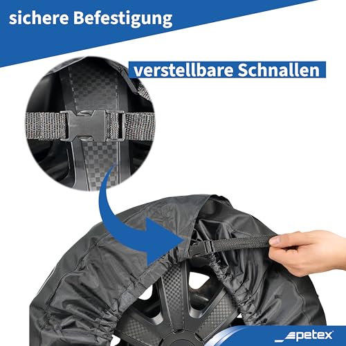 PETEX Reifentaschenset Premium schwarz versch. Größen Reifentaschen (XXL/von Ø 736 mm bis 800 mm)
