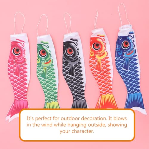 Carpe japonaise suspendue en tissu tricoté anti-intempéries aux couleurs vives x10 - 7