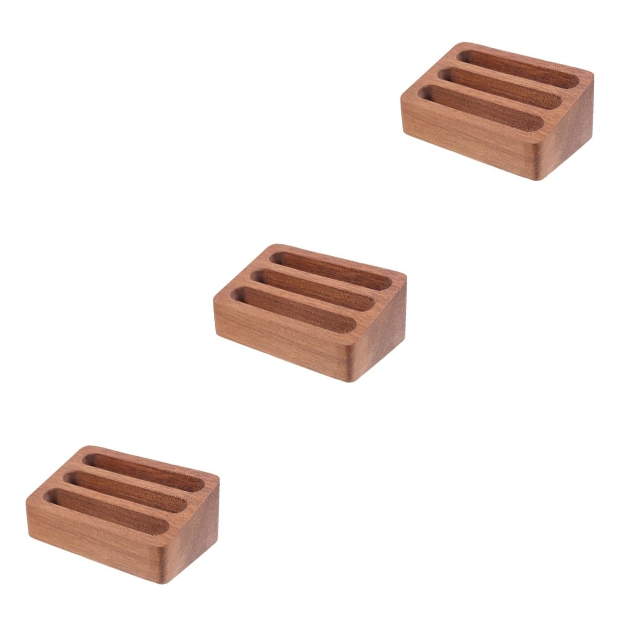 NUOBESTY 3 Sztuki Drewniane Etui Na Wizytówki Wiele Uchwytów Na Wizytówki Uchwyt Na Wizytówki Uchwyt Na Biurko Pojemnik Na Wizytówki Stojaki Na Karty Do Wyświetlania Uchwyt Na Karty Na