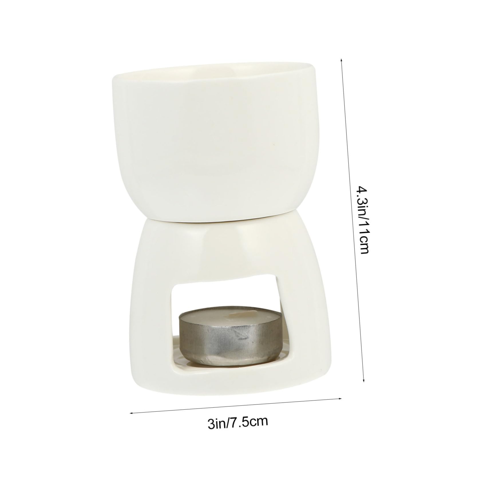 LALADEFIEE 1set Ceramic Fondue with Candle for Cheese and Hot Pot Includes Forks Sturdy Easy Use