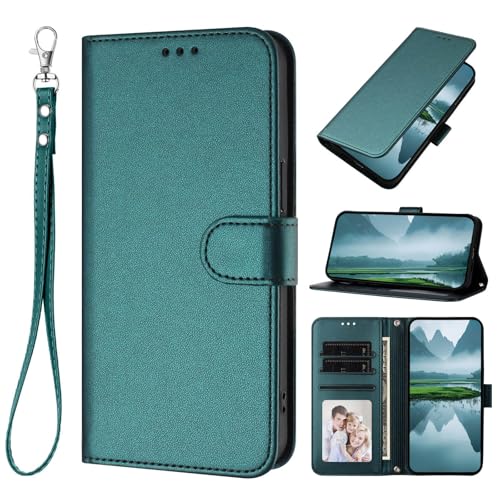 XINQCASE per Xiaomi Redmi Note 10 5G, Custodia a Portafoglio in Pelle PU [Tracolla Staccabile], Flip Libro Custodia Cover per Redmi Note 10 5G, Pavone Verde