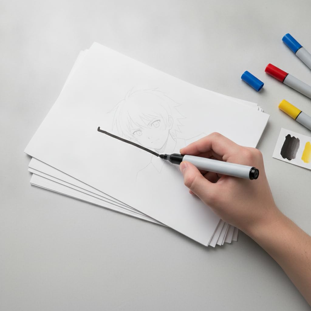 Aymzbd Carta da Disegno Spessa per Pennarelli e Disegno Tecnico, Blocco di per Artisti e Studenti, per arte