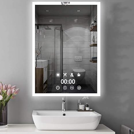 Bathroom mirror with lights and clock Clearance