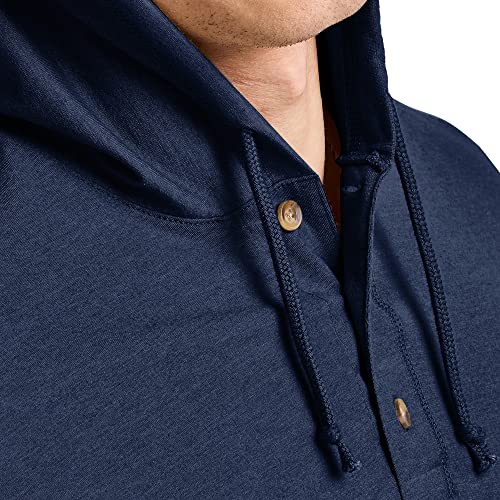 Hanes-Mens-Originals-Tri-blend-Jersey-Hoodie-T-Shirt-Hoodie-with-Henley-Collar