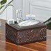 MAGGIFT Tissue Box,Stylish PU Leather Tissue Box Holder,Rectangular Retro Pattern Leather Facial Tissue Box Napkin Holder for Home Office