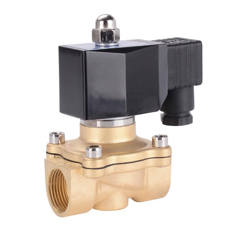 TopHomer Electrovanne Electrique DN25 1 Pouces pour AC Direct AC220V -5-150 °C Laiton Fermé Pratique