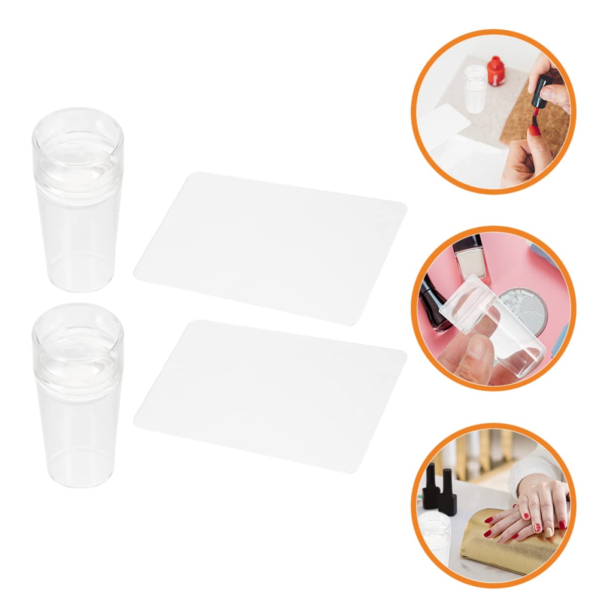 FRCOLOR 10sets Stamper Per Unghie Silicone Per Nail Art Raschietti Inclusi Perfetti Per Punta Francese e Decorazioni Eleganti Facile Da Usare e Resistente