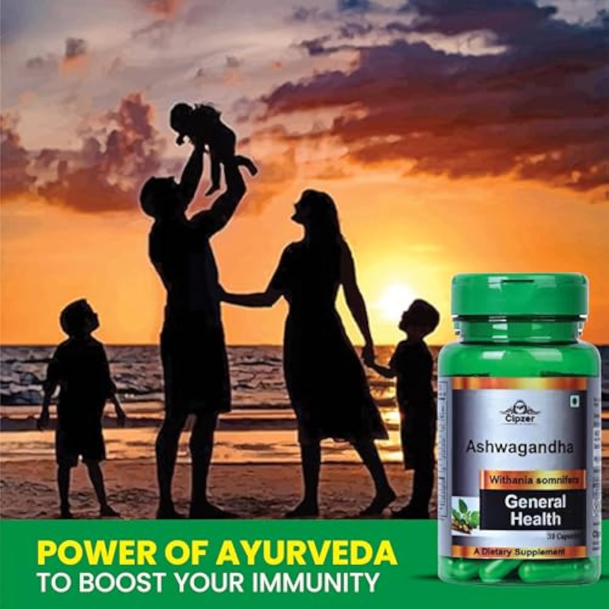 Cipzer Ashwagandha Capsules, Stress Relief & Immunity Booster
