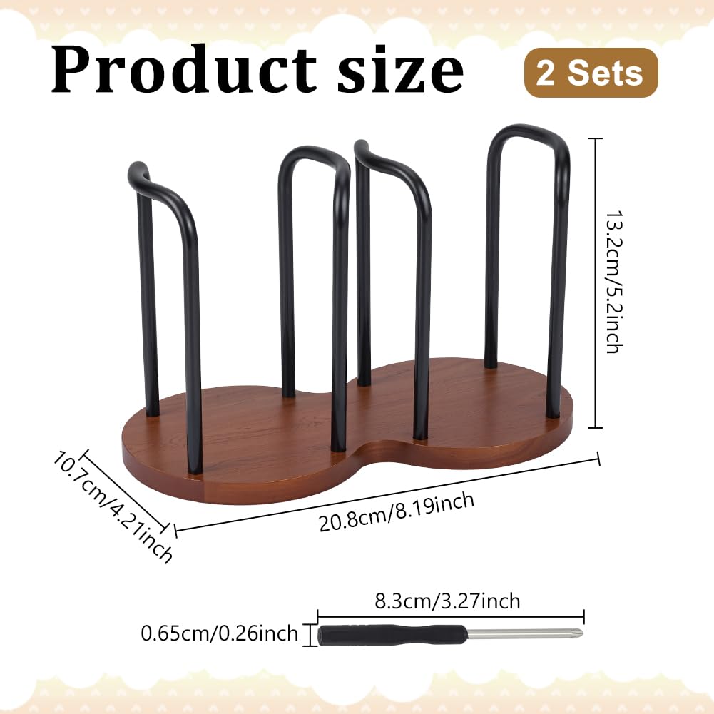 UNICRAFTALE Confezione da 2 portabicchieri organizer in noce nero, tazze da caffè per bagno, per feste di famiglia, feste, bar, cucina e bagno 10,7 x 20,8 x 13,2 cm