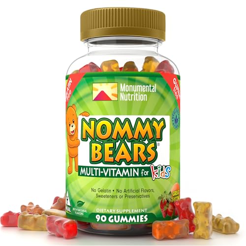 NOMMY BEARS MULTIVITAMIN Gelatin-Free Gummies: for Kids, Children, Teens, Nom Nom Yummy, 3 Delicious...
