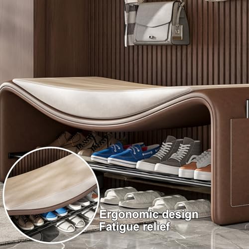 Banc à chaussures rembourré pour optimiser une entrée étroite facilement