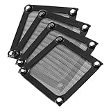 Kemcatui 4Pcs Computer Fan Filter Grills with Screws, 60mm Aluminum Frame Mesh Black PC Dust Filter, Dustproof Cover for Computers Case