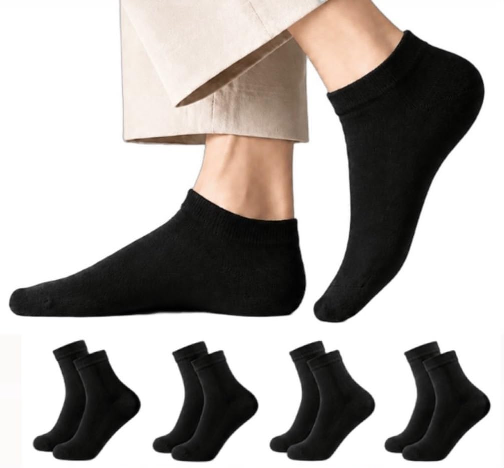 soshre Ankle Length Socks for Women || Ultra Soft made of Cotton Blend || Breathable And Stretchable Socks for Kids men and women || Sneaker Socks || Black || Combo Pack (Pair of 4)-picture-50