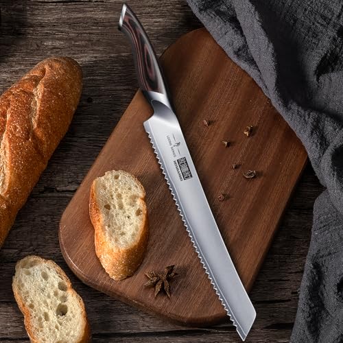 HOSHANHO Bread Knife 10 inch, Japanese High Carbon Stainless Steel Serrated Bread Knives, Professional Bread Cutting Knife for Homemade Bread - Image 6