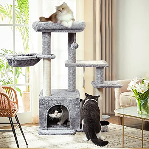 Pawstory Cat Tree, Cat Tower With Sisal Scratching Post For Indoor Cats, 35" Multi-Level Cat Condo With Hammock Perch And Kitten Toys, Cat Furniture For Kittens Adult Cats #TOP6