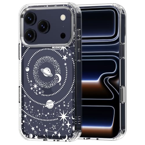 MOSNOVO Funda iPhone 17 Pro, [Protección contra Caídas de Grado Militar hasta 2 m] [Tecnología Anti despegue] Carcasa Transparente Antigolpes de TPU   Galaxia