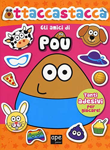 Gli amici di Pou. Attaccastacca. con adesivi
