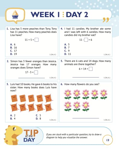 1st Grade Common Core Math: Daily Practice Workbook | 1000+ Practice Questions and Video Explanations | Argo Brothers (Next Generation Learning Standards Aligned (NGSS)) - Image 10