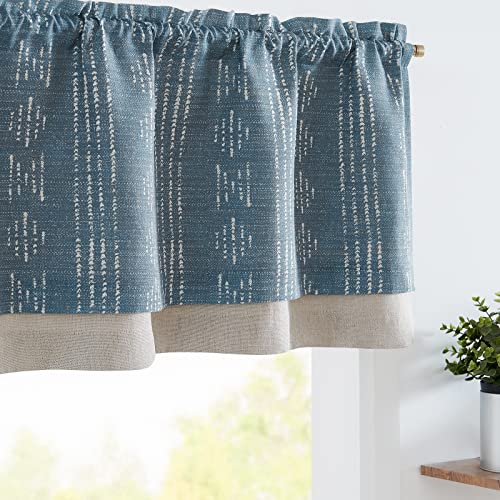 jinchan Geometric Striped Boho Valance Curtains Blackout Double Layer Valance
