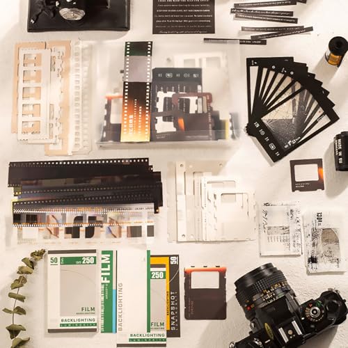 ANBOO Vintage Scrapbooking Kit Journaling Supplies Retro Film Scrapbook Set Classic Scrapbooking Supplies Paper for DIY Junk Journal Nostalgic Aesthetic Decorative Card for Photos and Gifts 94PCS