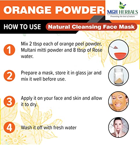 Image of MGH Herbals Orange Peel Powder For Skin And Face (100 Grams) | 100% Natural, Preservative-Free, No Chemcial
