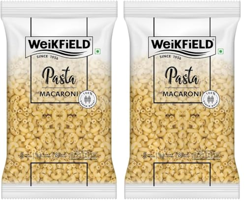 Image of Weikfield Macaroni Pasta| Healthy Pasta Made With 100% Durum Wheat Semolina | No Maida | Rich in Protein & Fibre | Non Sticky | 100% Vegetarian | 1Kg Pouch (Pack of 2)