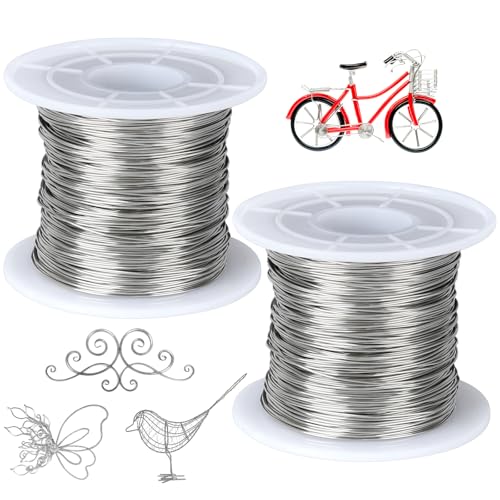 2 Rolle 304 Edelstahldraht, 0,5 mm x 200m Basteldraht, Biegbarer Edelstahl Draht Silberdraht Zum Basteln mit Spule, Basteldraht für Bailing-Draht, DIY-Skulpturen, Modellierdraht, Schmuckdraht 2 Rolle 304 Edelstahldraht, 0,5 mm x 200m Basteldraht, Biegbarer Edelstahl Draht Silberdraht Zum Basteln mit Spule, Basteldraht für Bailing-Draht, DIY-Skulpturen, Modellierdraht, Schmuckdraht